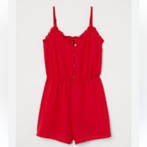 H&M red romper with spaghetti strap size 6